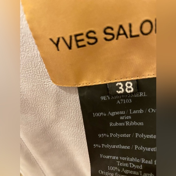 Yves Salomon belted blue shearling fur coat - Picture 9 of 12